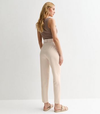 Gini London Cream Tapered Trousers New Look