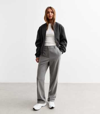 Grey Straight Leg Trousers