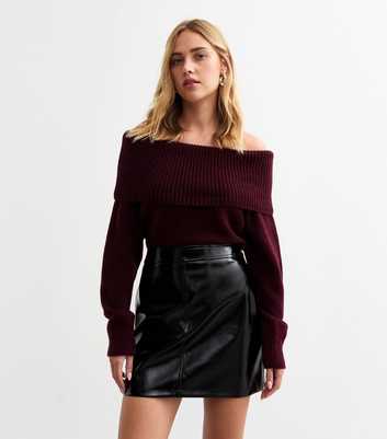 Black Patent Faux Leather Mini Skirt