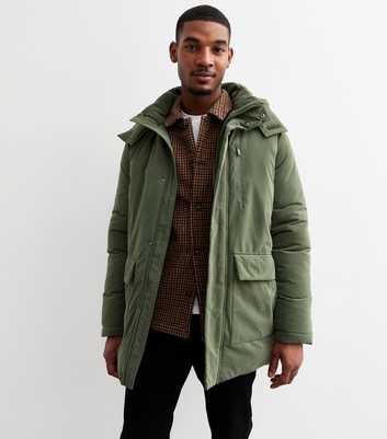 Khaki Regular Parka Jacket