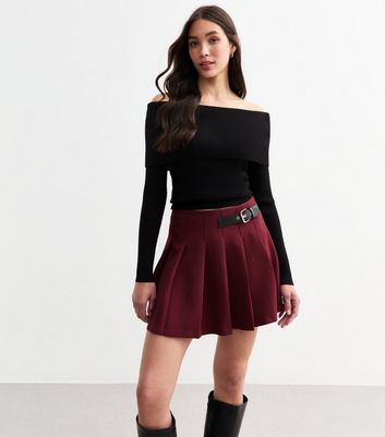 New look burgundy glitter skirt best sale