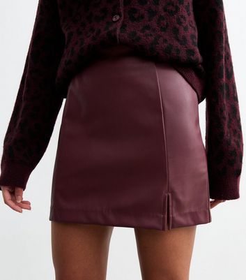 Faux leather skirt maroon hotsell