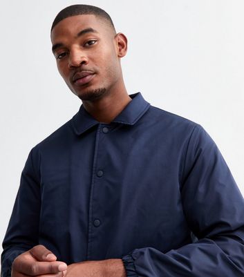 Navy Regular Padded Coach Jacket | New Look