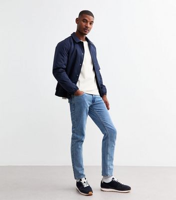 ENNOY PADDED NYLON COACH JACKET (NAVY) M Navy Regular Padded