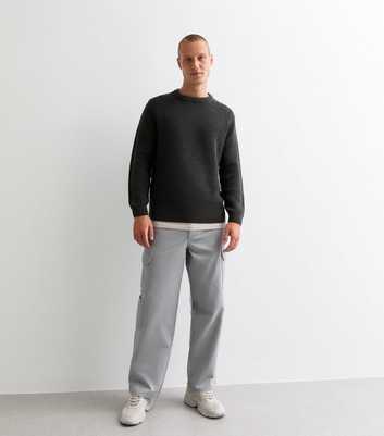 Grey Relaxed Cotton Cargo Trousers