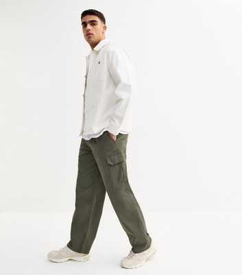 Khaki Relaxed Cotton Cargo Trousers