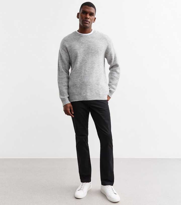 Black Skinny Stretch Cotton Chinos