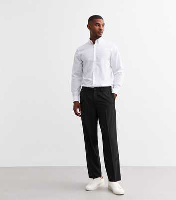 Black Pleated Relaxed Tailored Trousers