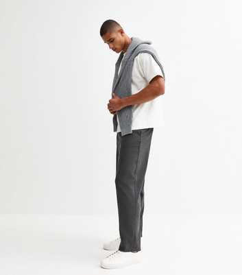 Dark Grey Relaxed Pleated Tailored Trousers