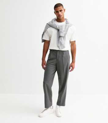 Black Checked Pleated Oversized Tailored Trousers