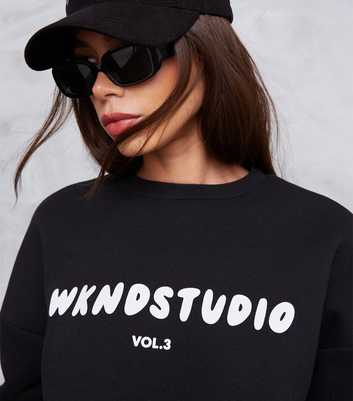 WKNDGIRL Black Logo Oversized Sweatshirt