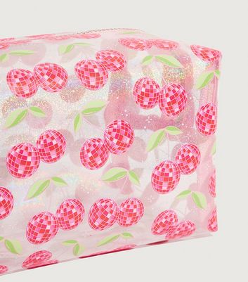 Skinnydip Pink Disco Cherries Makeup Bag New Look