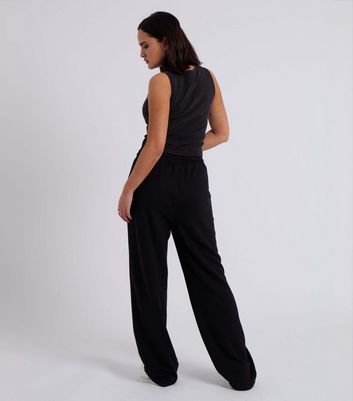 Urban Bliss Black Drawstring Wide Leg Joggers New Look