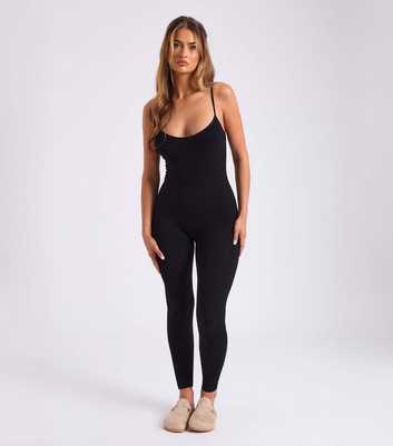 Urban Bliss Black Strappy Seamless Unitard 