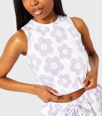 Skinnydip Lilac Flower-Print Vest Top 