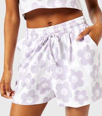 Skinnydip Lilac Flower-Print Shorts
