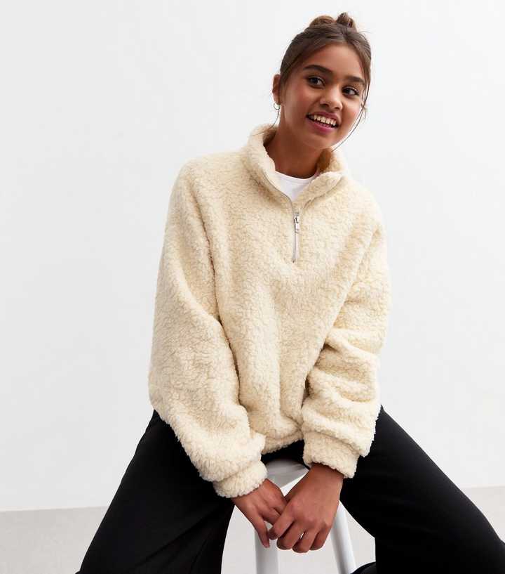 Fleece Jacket Ladies Cream Jackets Uk Girls Cream Fleece Half Zip