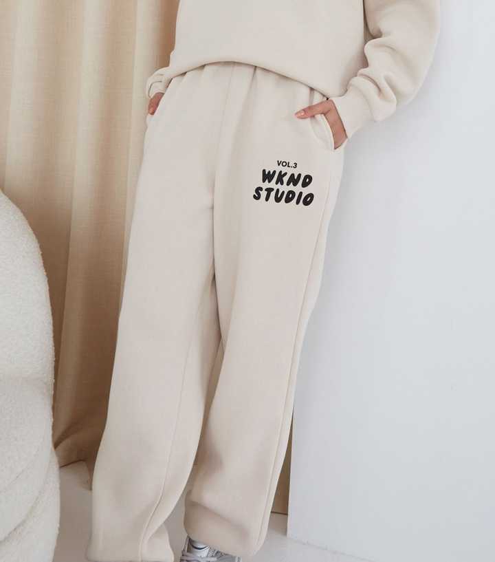 WKNDGIRL Stone Logo Oversized Joggers