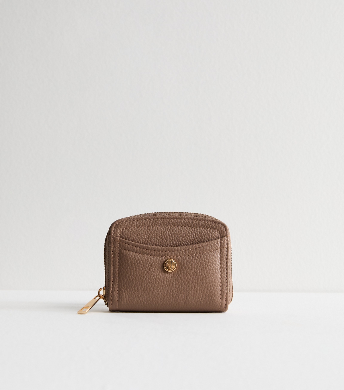 Mink Leather-Look Textured Small Purse New Look