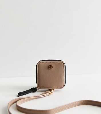 Light Brown Leather-Look Earphones Case