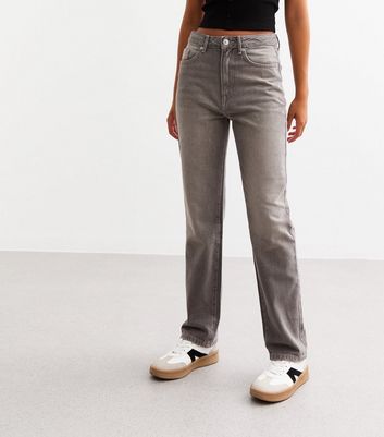 Girls Grey Straight Jeans New Look