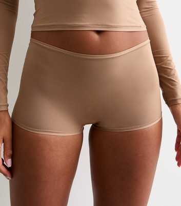 Dorina Brown Smooth Microfibre Shorts