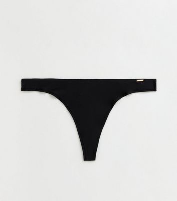 Dorina Black Smooth Microfibre Thong New Look