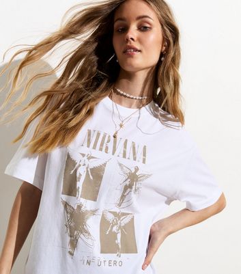 Nirvana white t shirt best sale