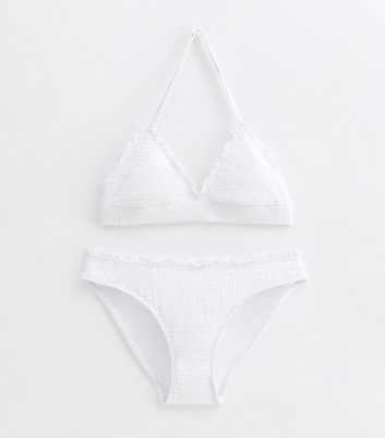 Girls Frill Trim Triangle Bikini Set 