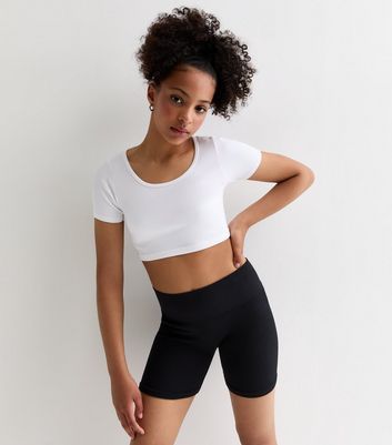 Girls White ScoopNeck Crop TShirt New Look