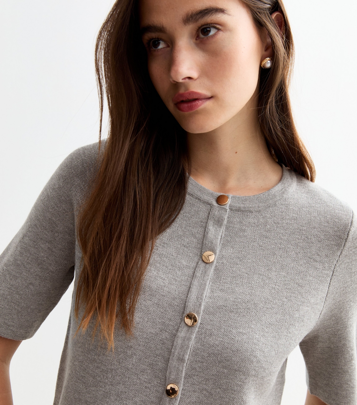 Women's Grey Short Sleeve Cardigan New Look