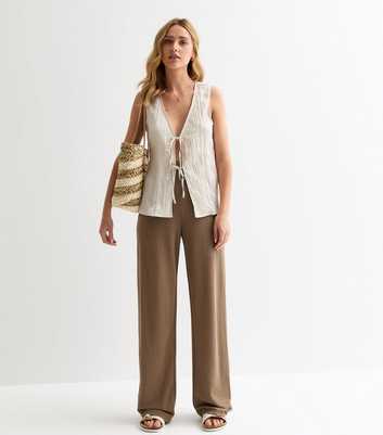 ONLY Light Brown Elasticated Trousers