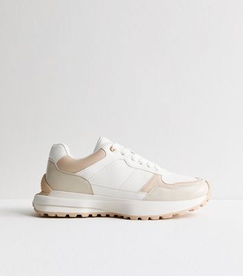 White Leather-Look Chunky Trainers New Look Vegan