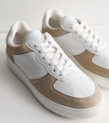 White Contrast Trim Double Sole Trainers New Look