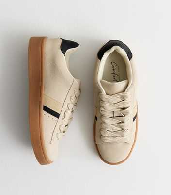 Cream Chunky Lace Skate Trainers