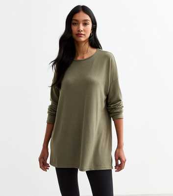 Olive Soft Touch Long Relaxed Top