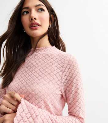 Pink Soft Touch Brushed Pointelle Top 