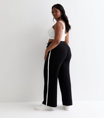 Curves Black Side Stripe Joggers New Look