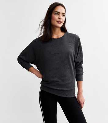 Grey Soft Touch Batwing Sleeve Top