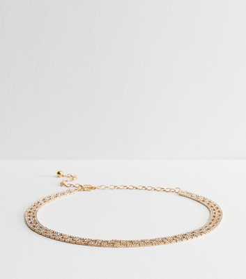 Gold Tone Diamanté Chain Belt