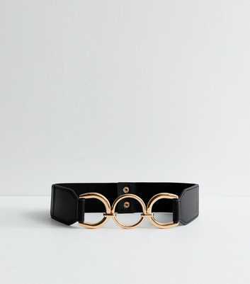 Black Circle Buckle Stretch Belt 