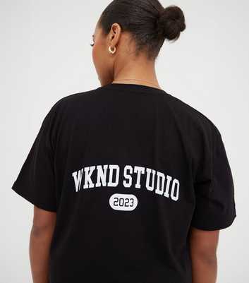WKNDGIRL Black Back Logo Oversized T-Shirt