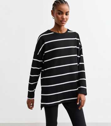 Tall Black Soft Touch Long Oversized Top