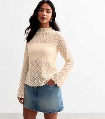 Petite Off White Soft Touch Brushed Pointelle Top