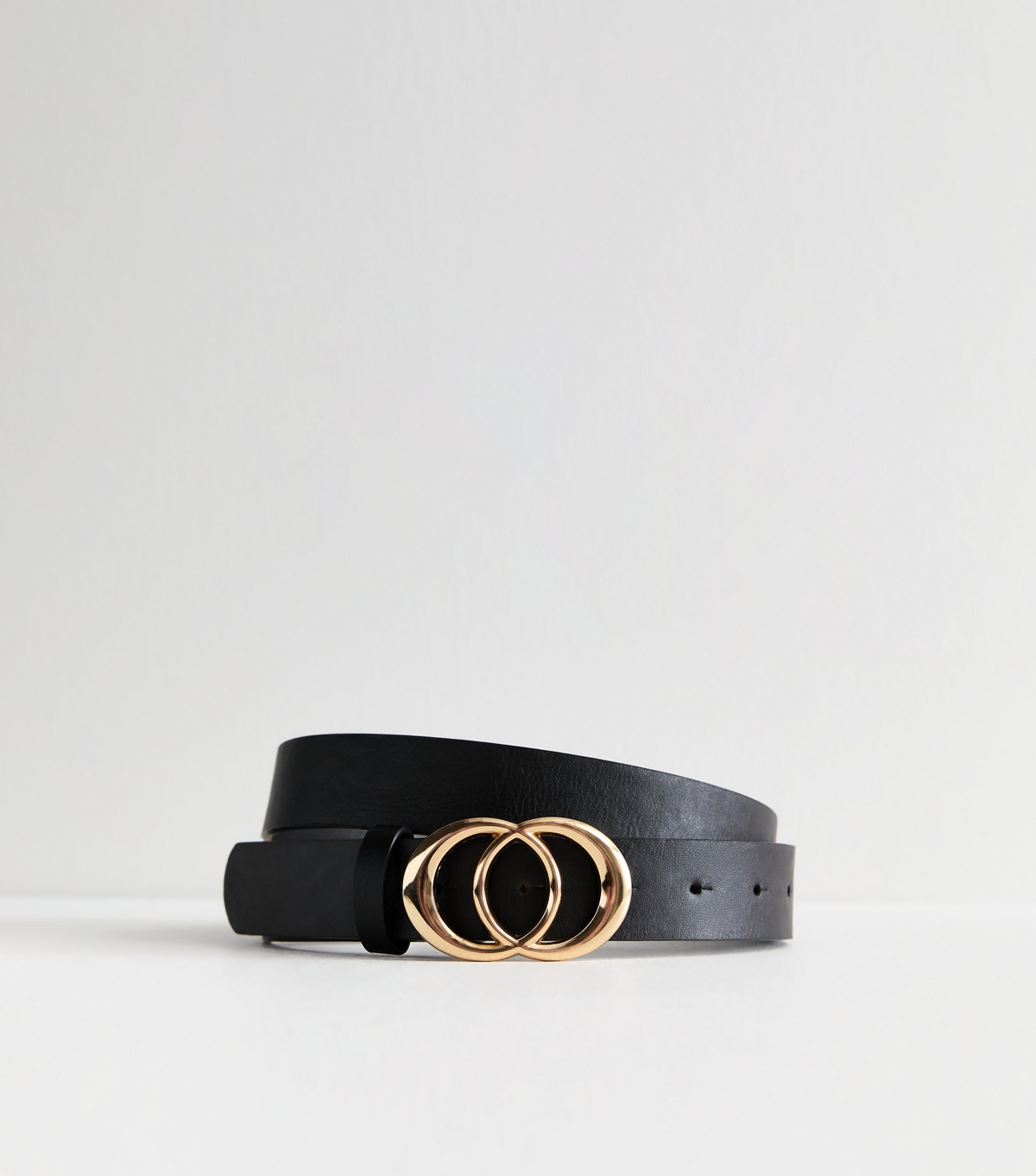 Black Leather-Look Buckle Belt New Look