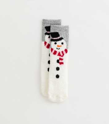 Grey Snowman Cosy Christmas Socks 