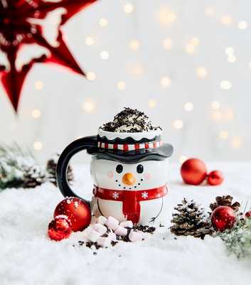 White Christmas Snowman Ceramic Mug