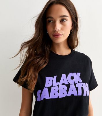 Black Oversized Black Sabbath Cotton T-Shirt New Look