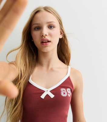 Girls Red Bow Detail Cropped Cami