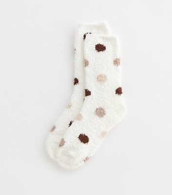 Off White Spotted Cosy Socks